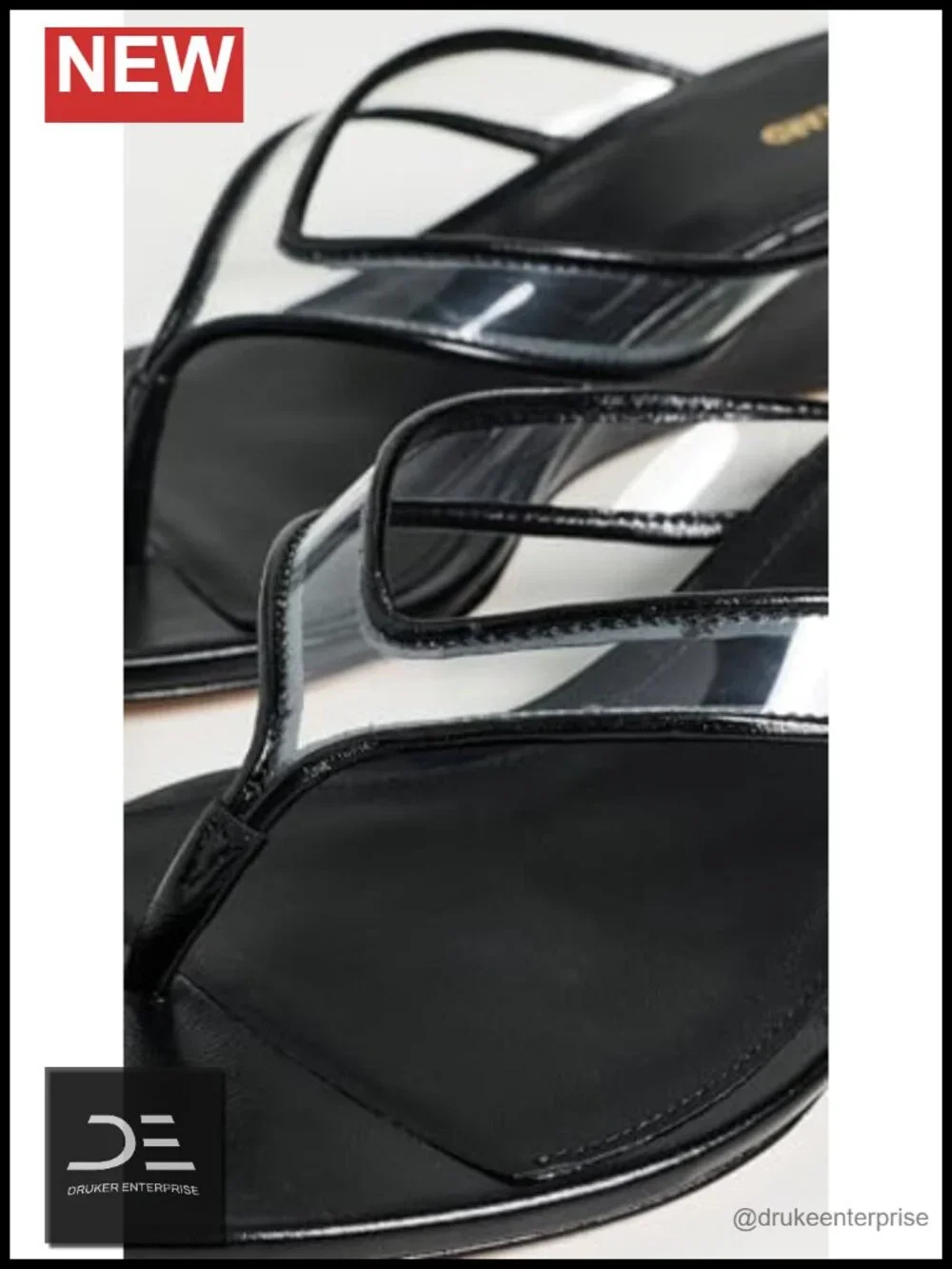 Clear PVC Thong Wedge Sandals with Leather Lining, 2
